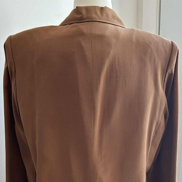 Stephanie Andrews Vintage Camel Pure Silk Blazer with Notched Lapel – US 12P - Picture 5 of 13
